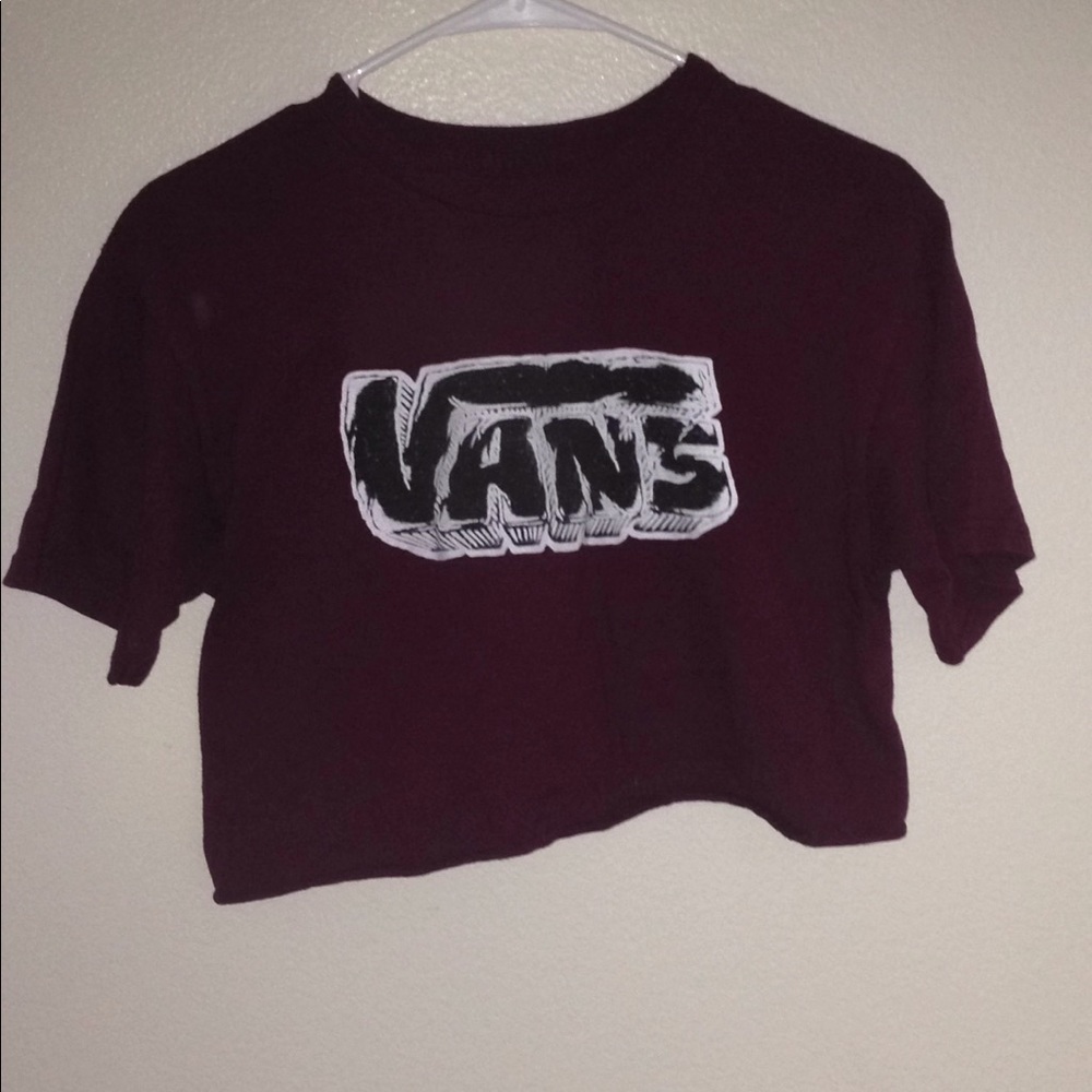 Maroon Vans crop